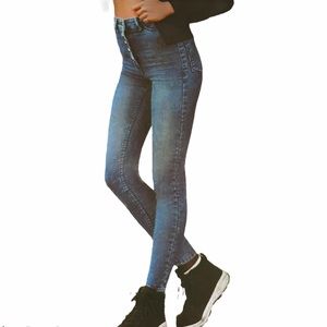 New REWASH High Rise Button Fly Distressed Jeans Size 5/27